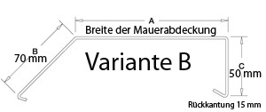 Mauerabdeckung / Attika Breite 250 mm EV1 Variante B