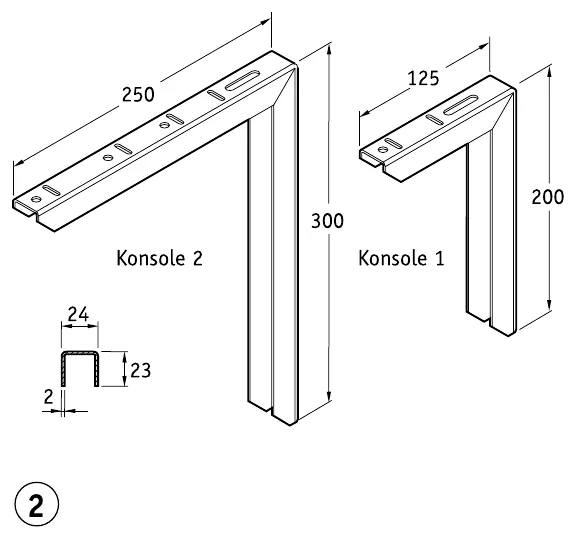Konsolen anschrauben